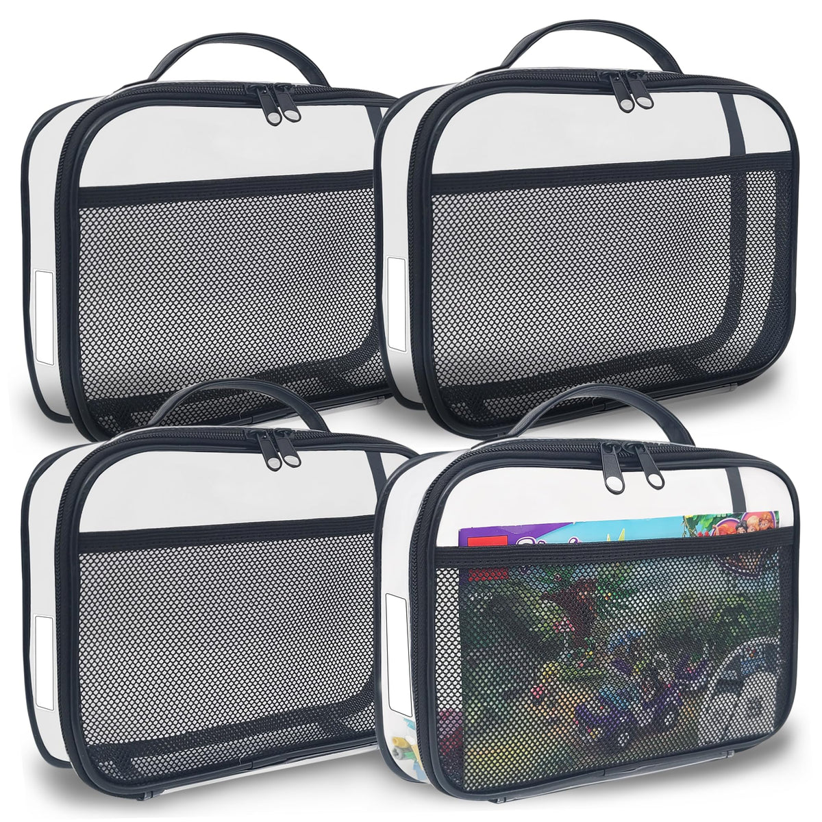 Holay blocks organizer transparent front view enables quick toy access and easy content checks.