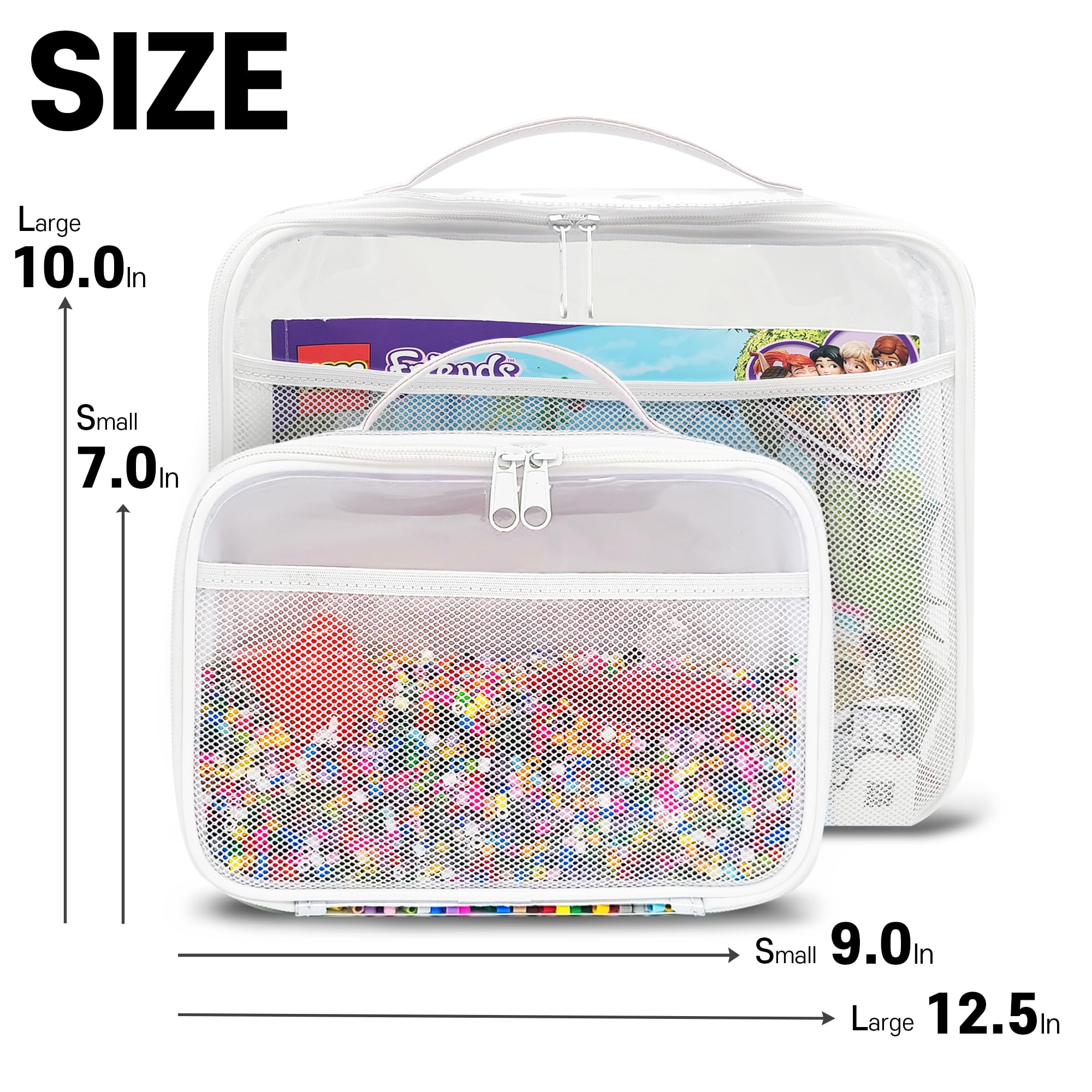 Holay PVC zippered blocks set manual pocket keeps manuals at hand during playtime.