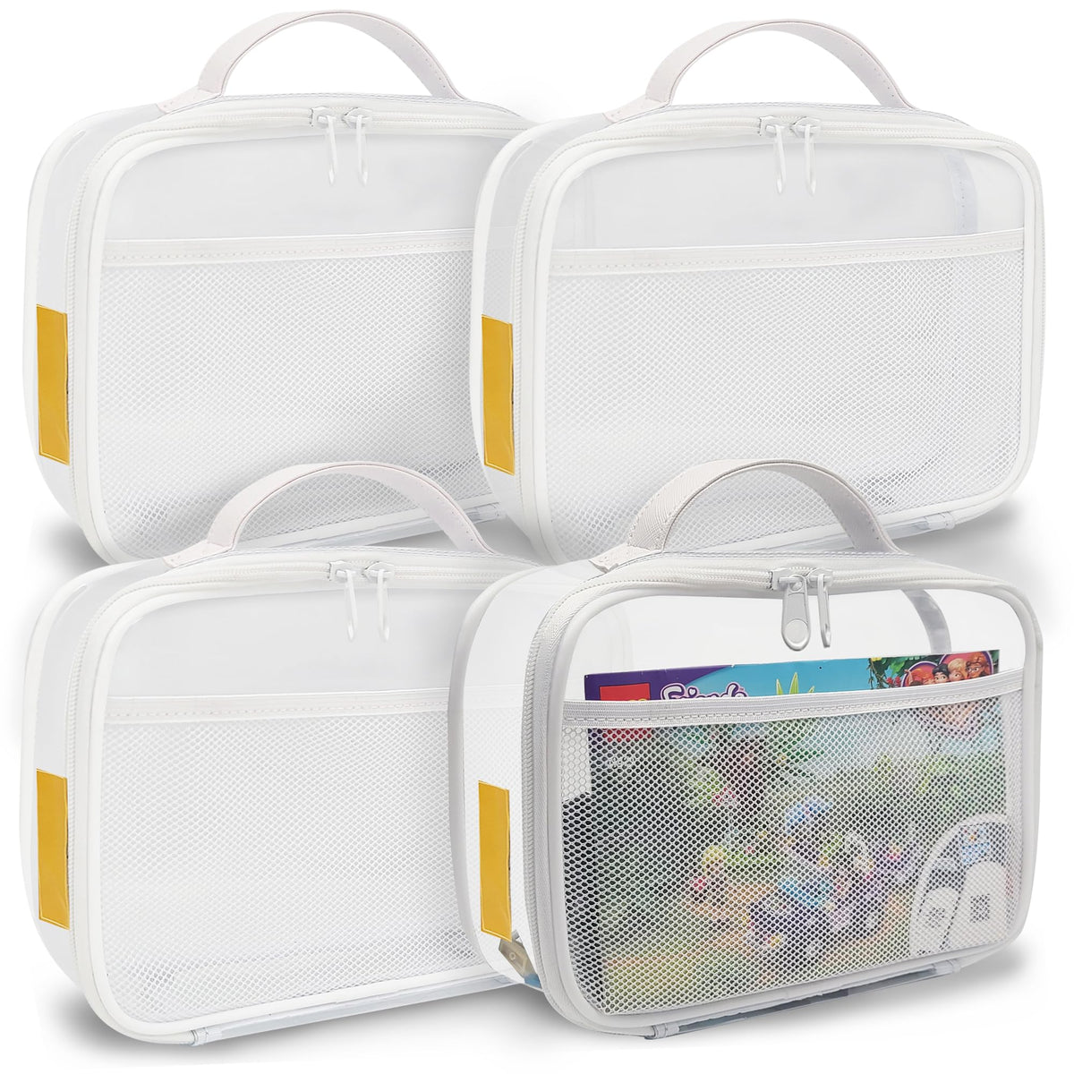 Holay PVC zippered blocks set with transparent design for quick contents check and labeling.