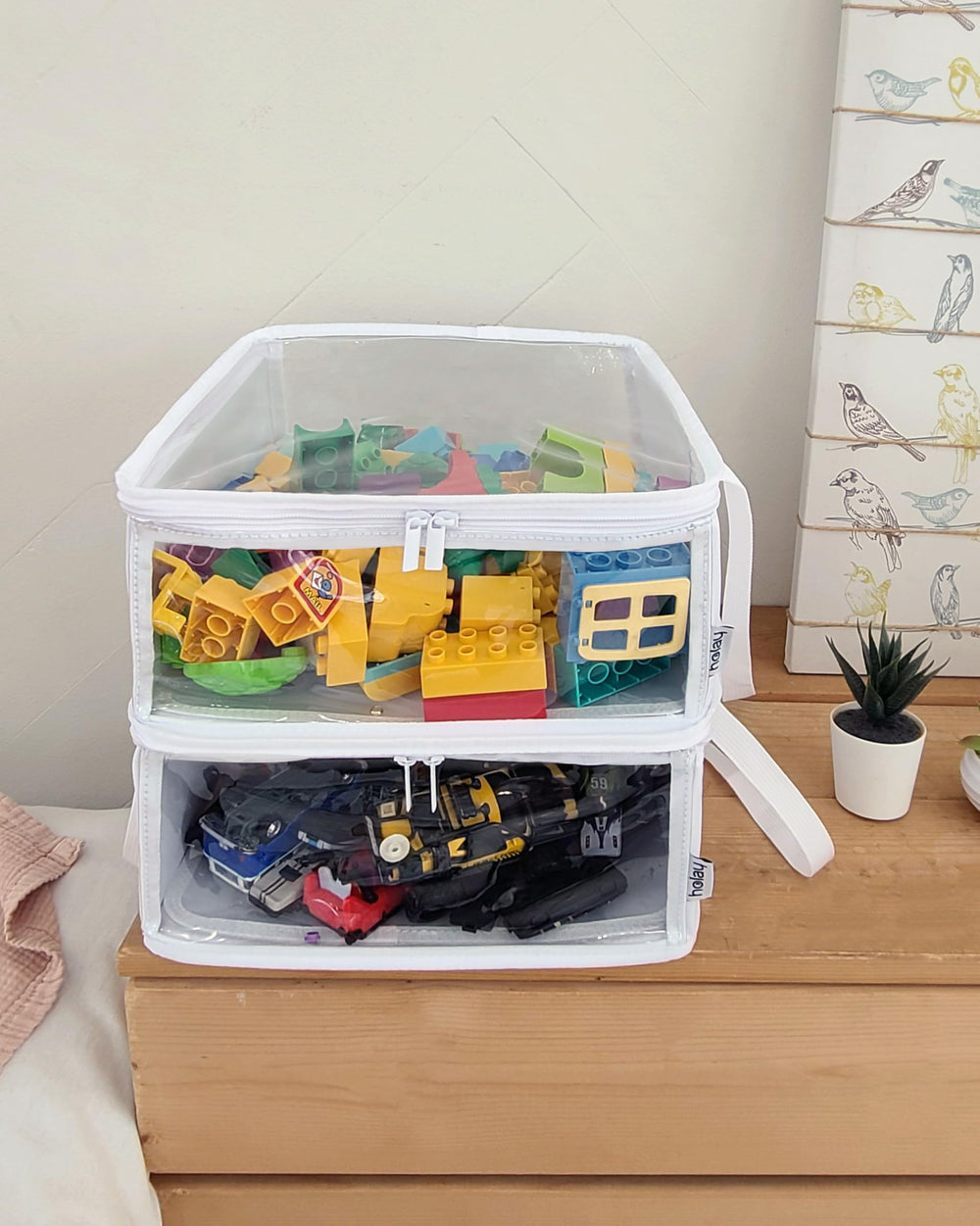 Holay storage bin filled with toys and books showcases versatile multi-purpose use.