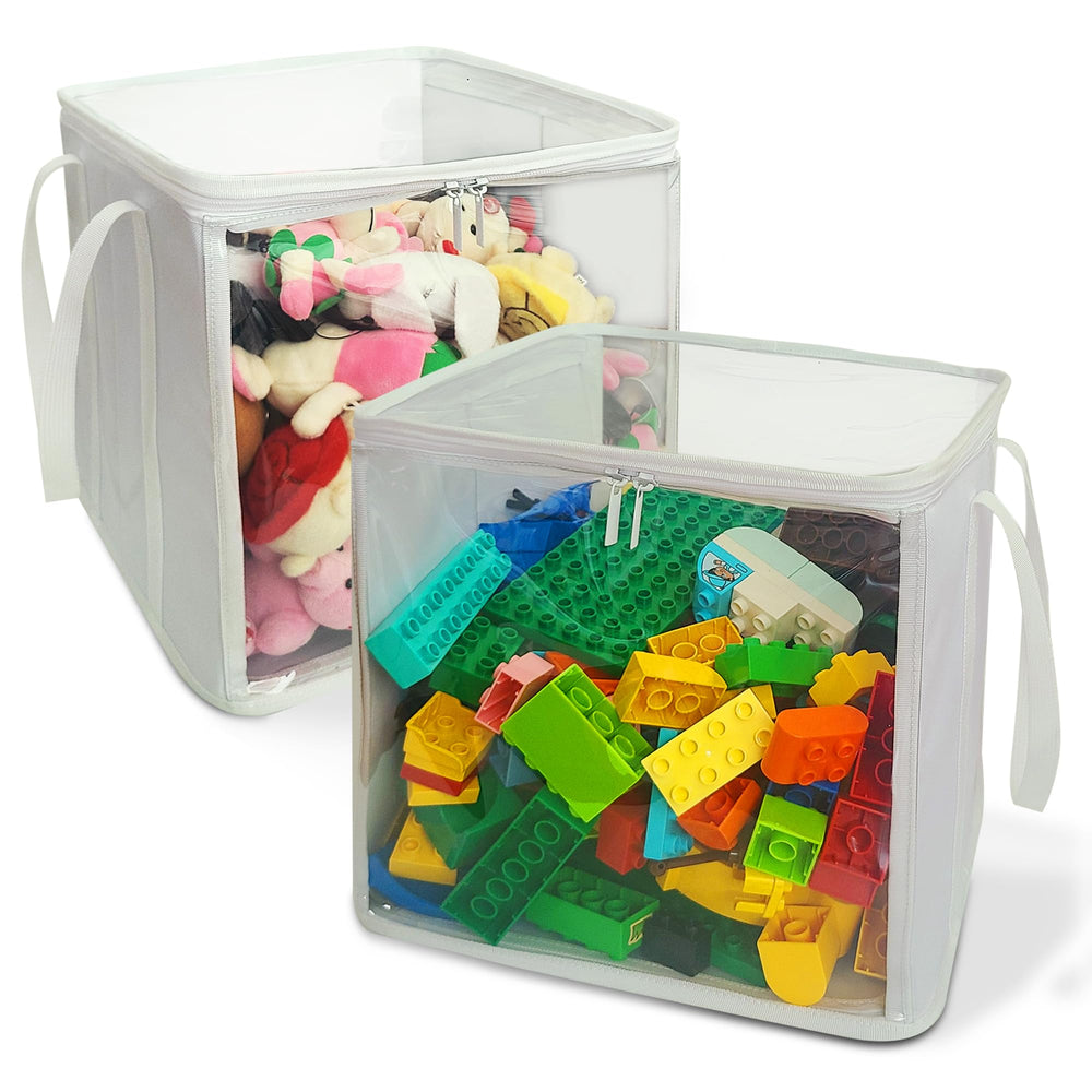 Holay storage bins front view with transparent lid for quick item identification and organization