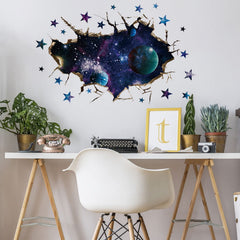 HOLENGS Milky Way cosmos decal highlights stars and planets for imaginative bedrooms.