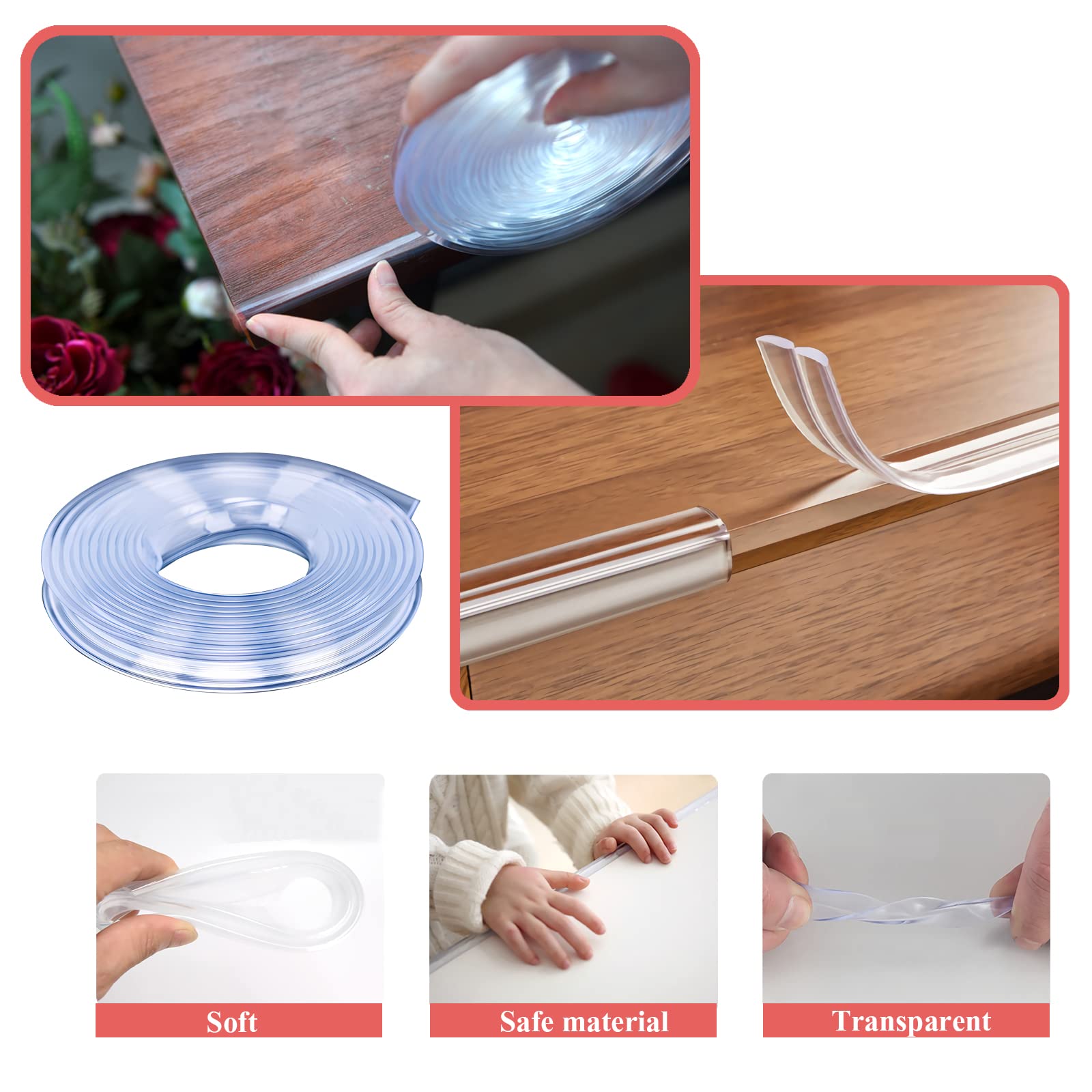 HOLIBIC edge protector soft silicone visible on a table corner showing unobtrusive design.