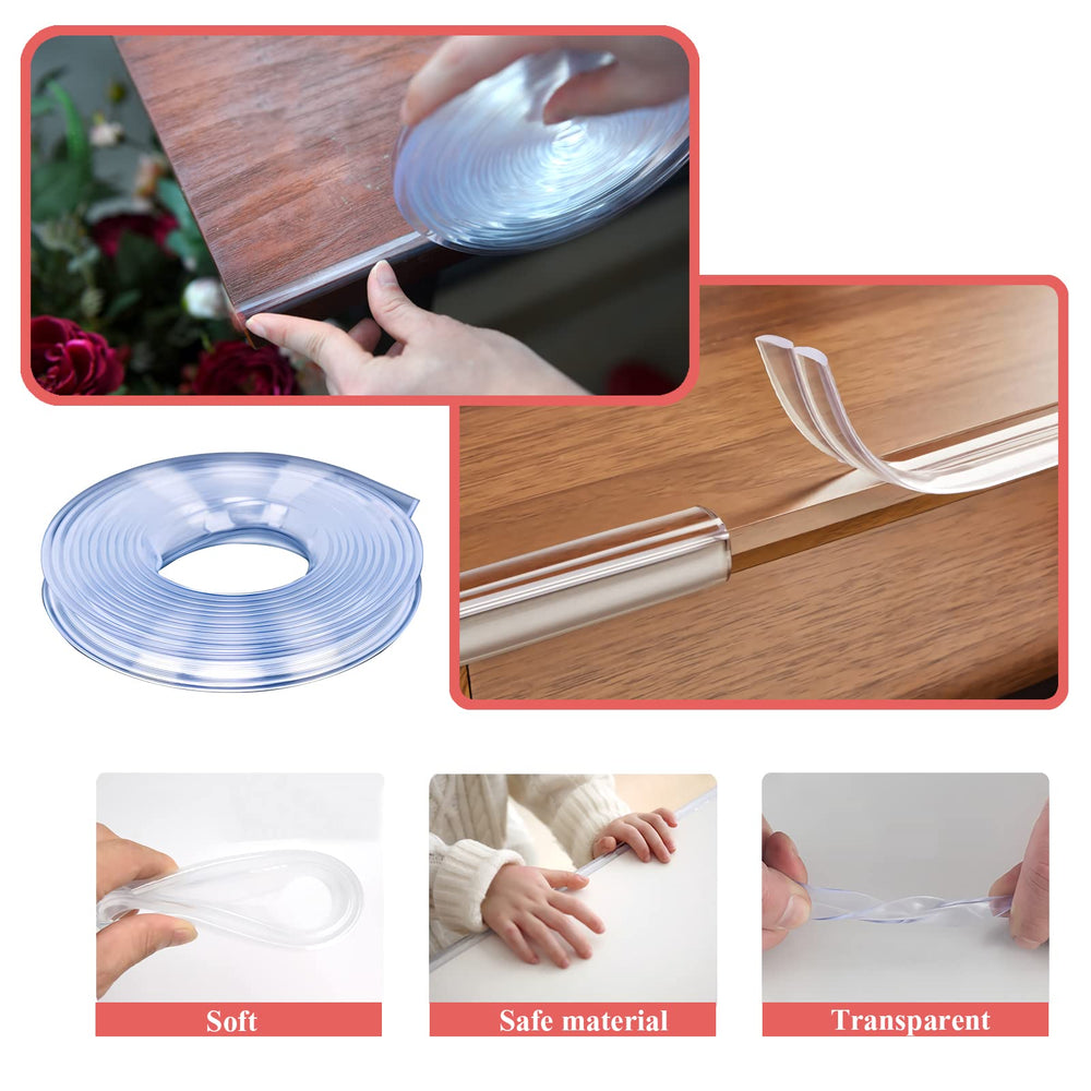 HOLIBIC edge protector soft silicone visible on a table corner showing unobtrusive design.