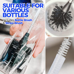 Holikme straw brushes in varied lengths tackle metal and plastic straws without residue