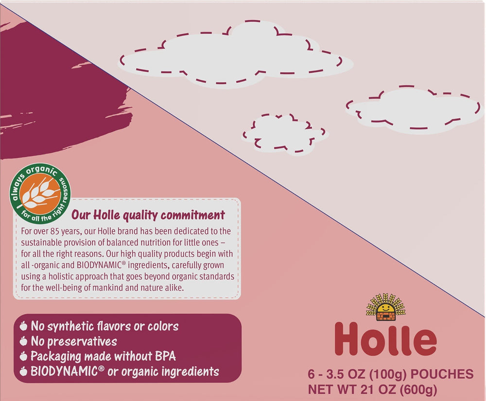 Holle baby eating puree with spoon demonstrates real life mealtime use
