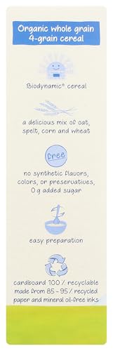 Holle organic four-grain cereal poured porridge for smooth texture