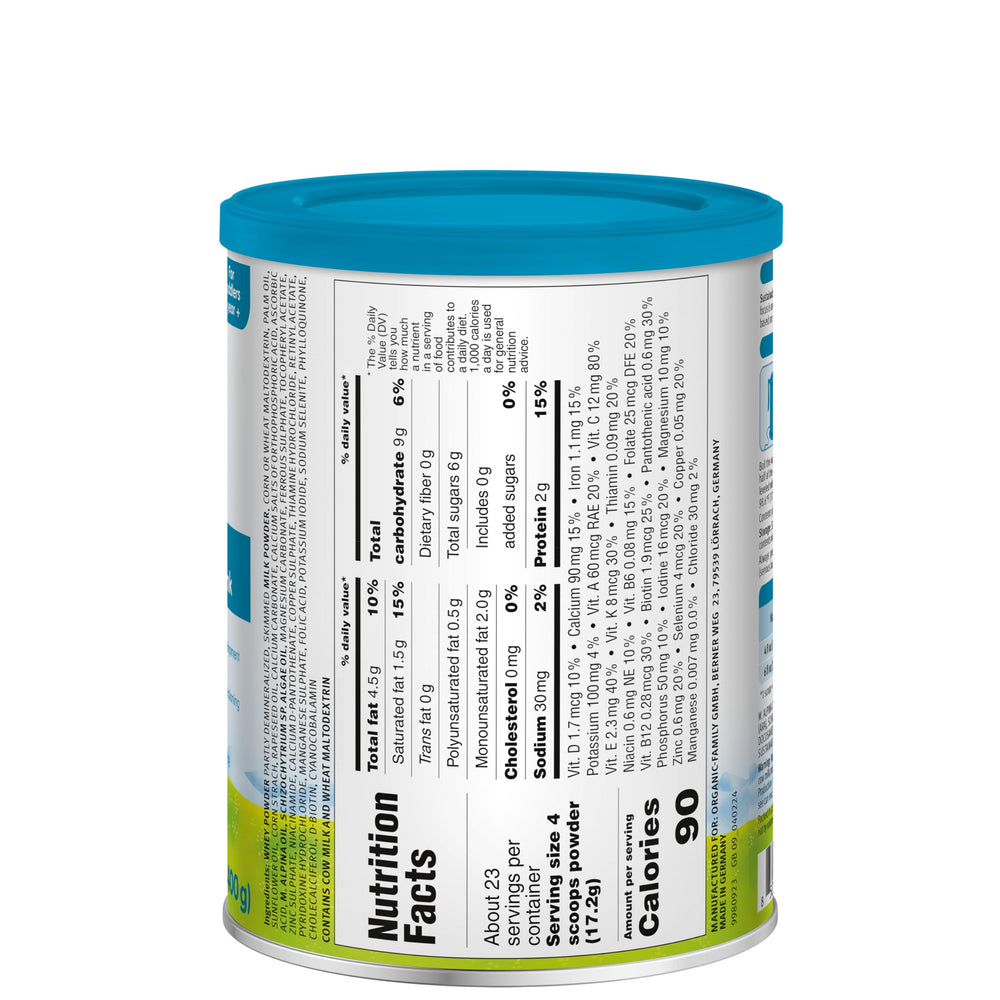 Holle Organic Toddler Milk Drink DHA omega-3 icon highlights brain-supporting nutrition option