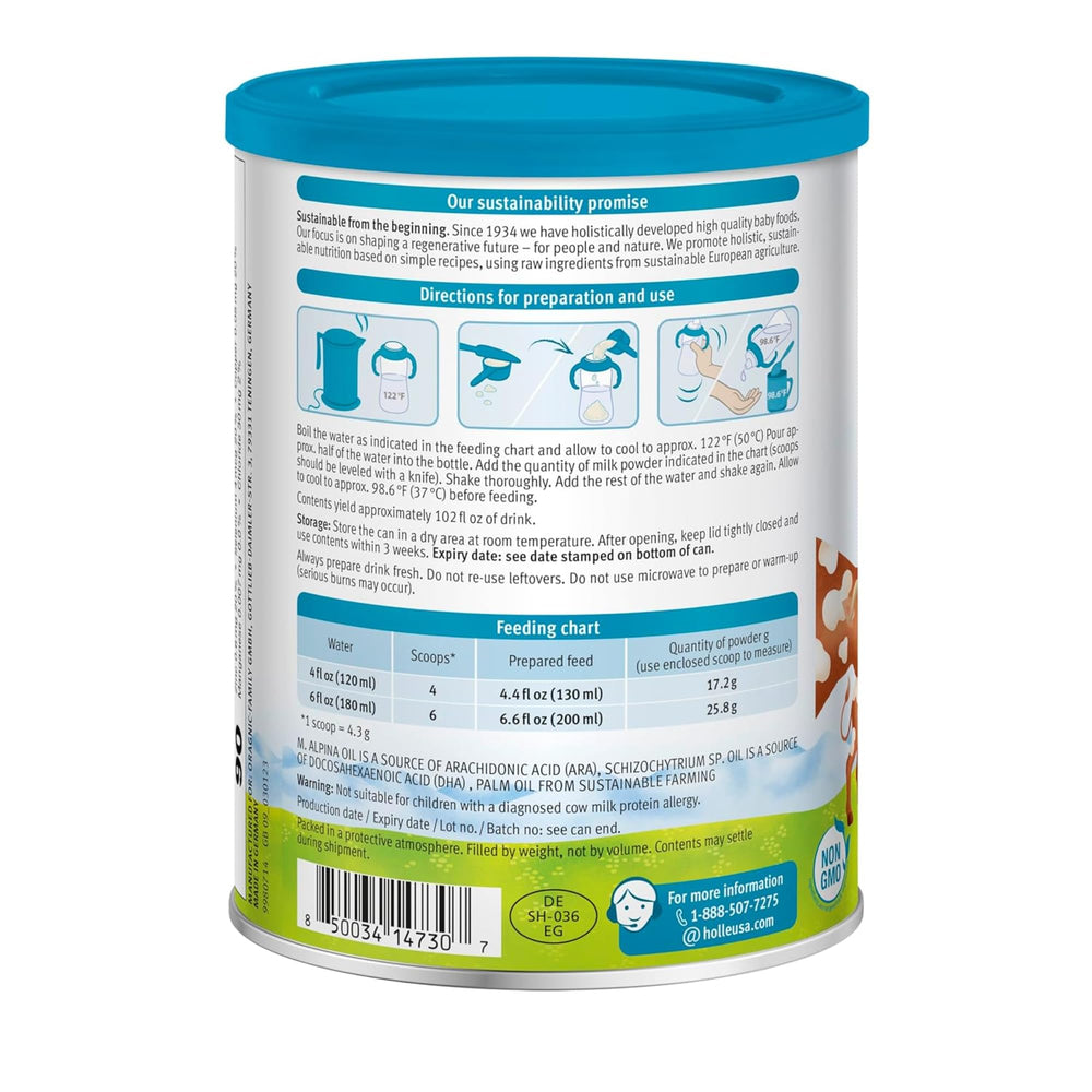 Holle Organic Toddler Milk Drink partly demineralized whey powder illustrates gentle digestion
