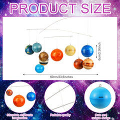 Hollowfly solar mobile shows Earth, Mars, and Venus for home science exploration.