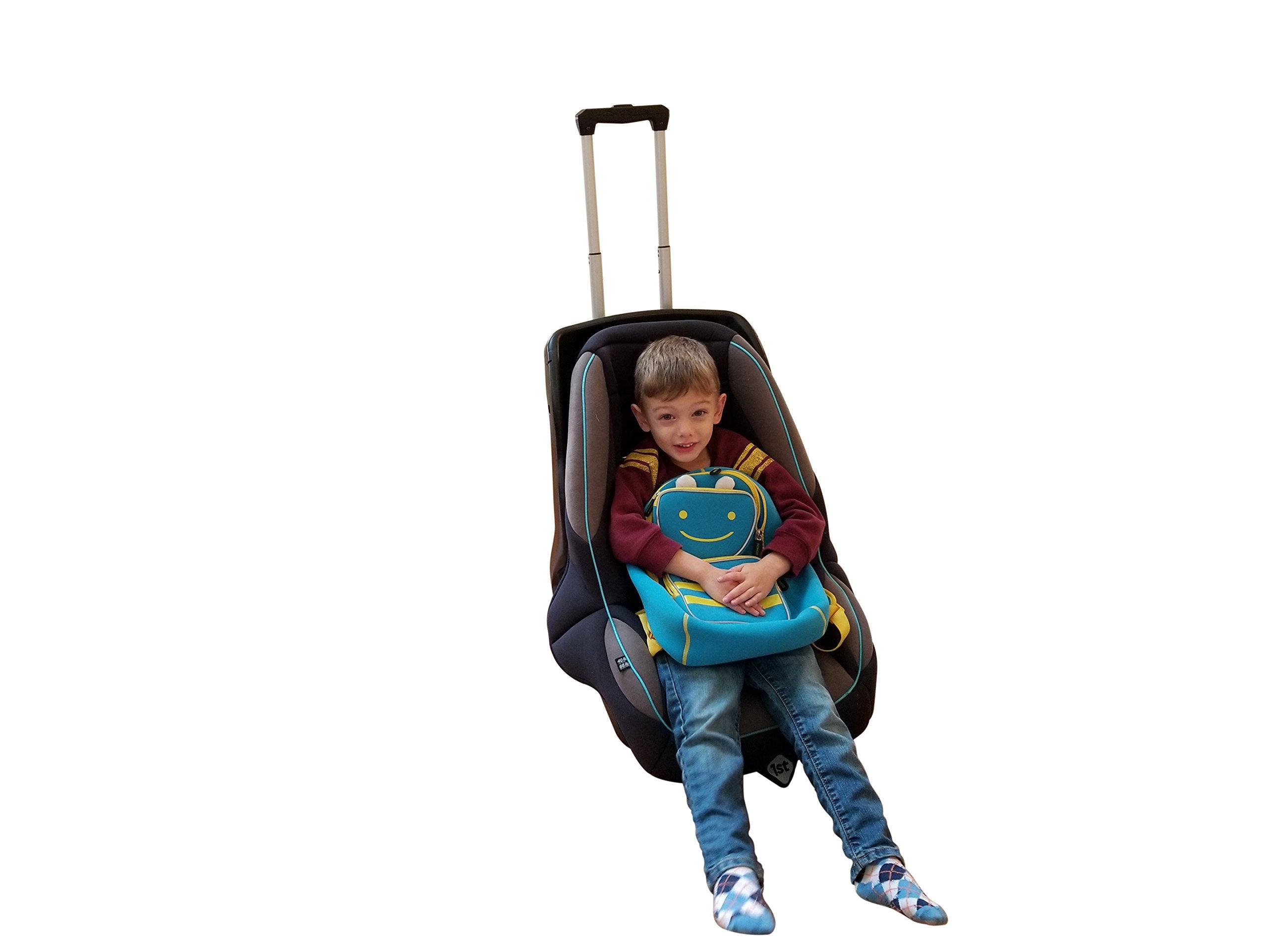 Holm airport car seat roller setup with car seat on top for smooth boarding