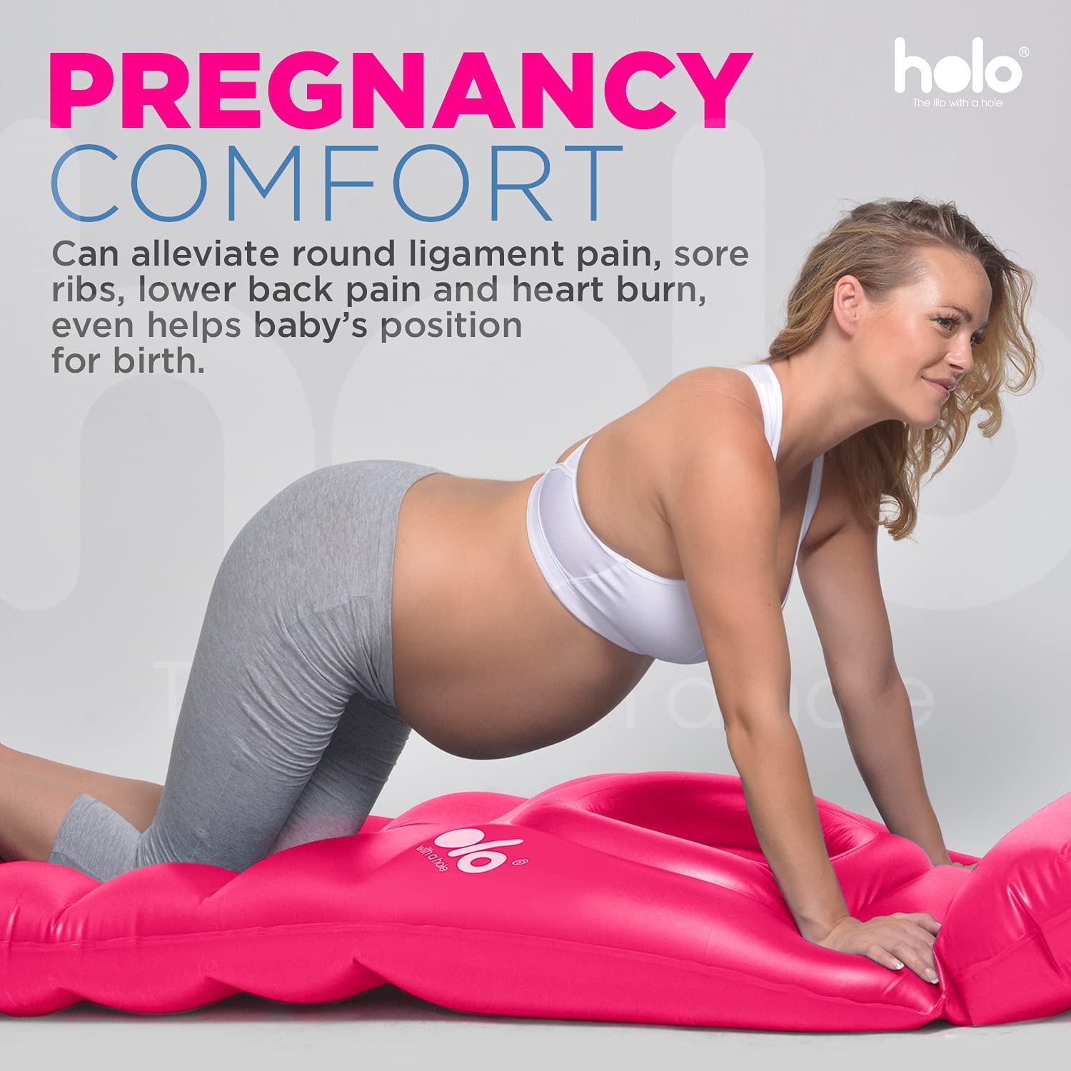 HOLO lilo with hole on water setup for safe relaxation during pregnancy