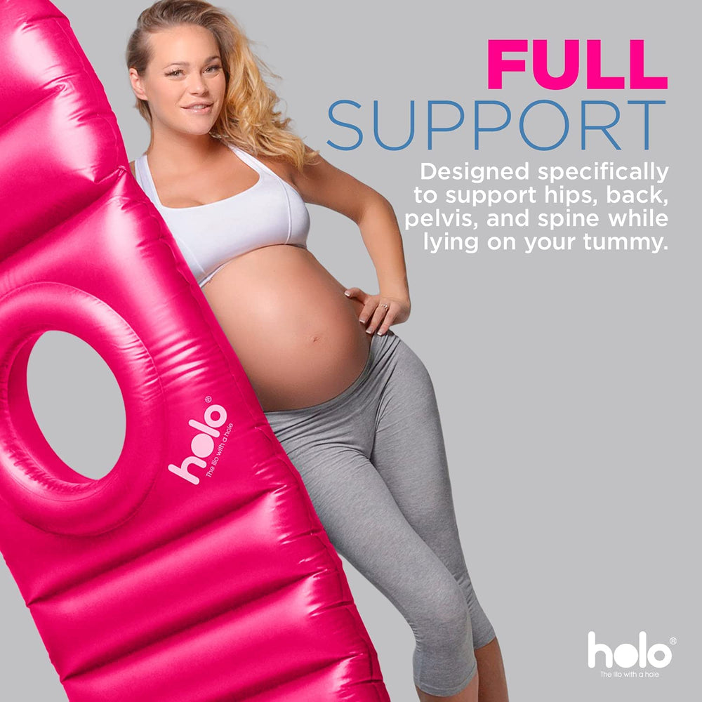 HOLO inflatable pillow closeup demonstrating easy inflation for portable comfort