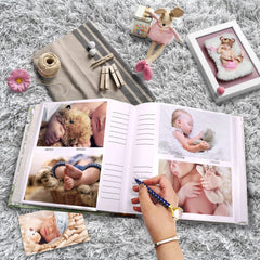 Holoary baby photo album acid-free pages protect newborn memories over time
