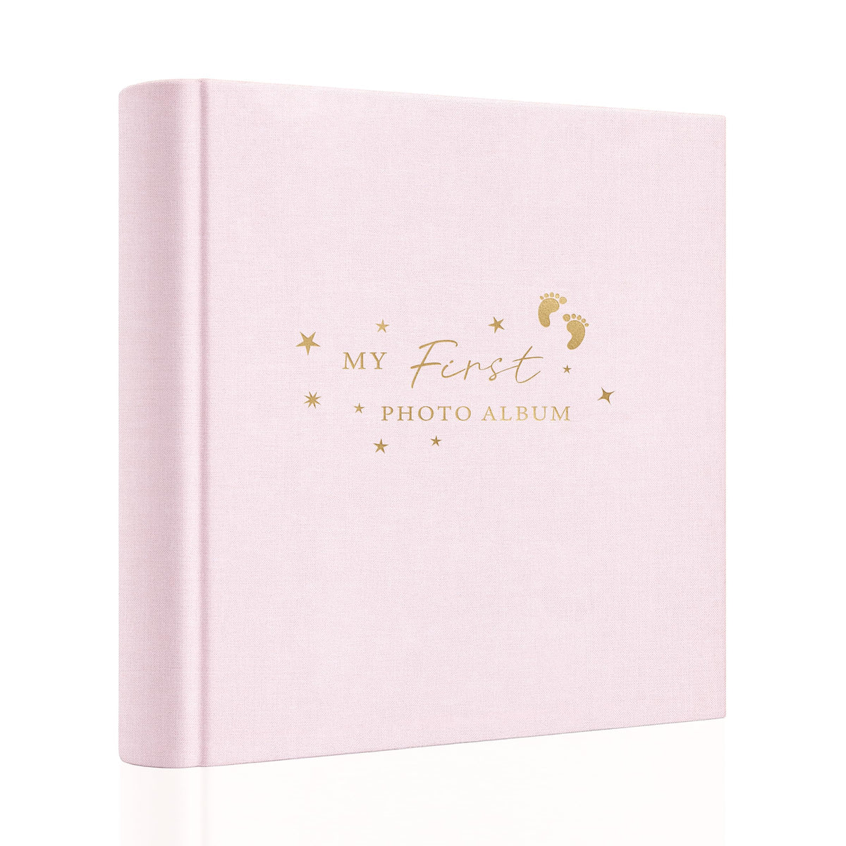 Holoary Baby Photo Album cover linen with pink hot stamping preserves memories in style.