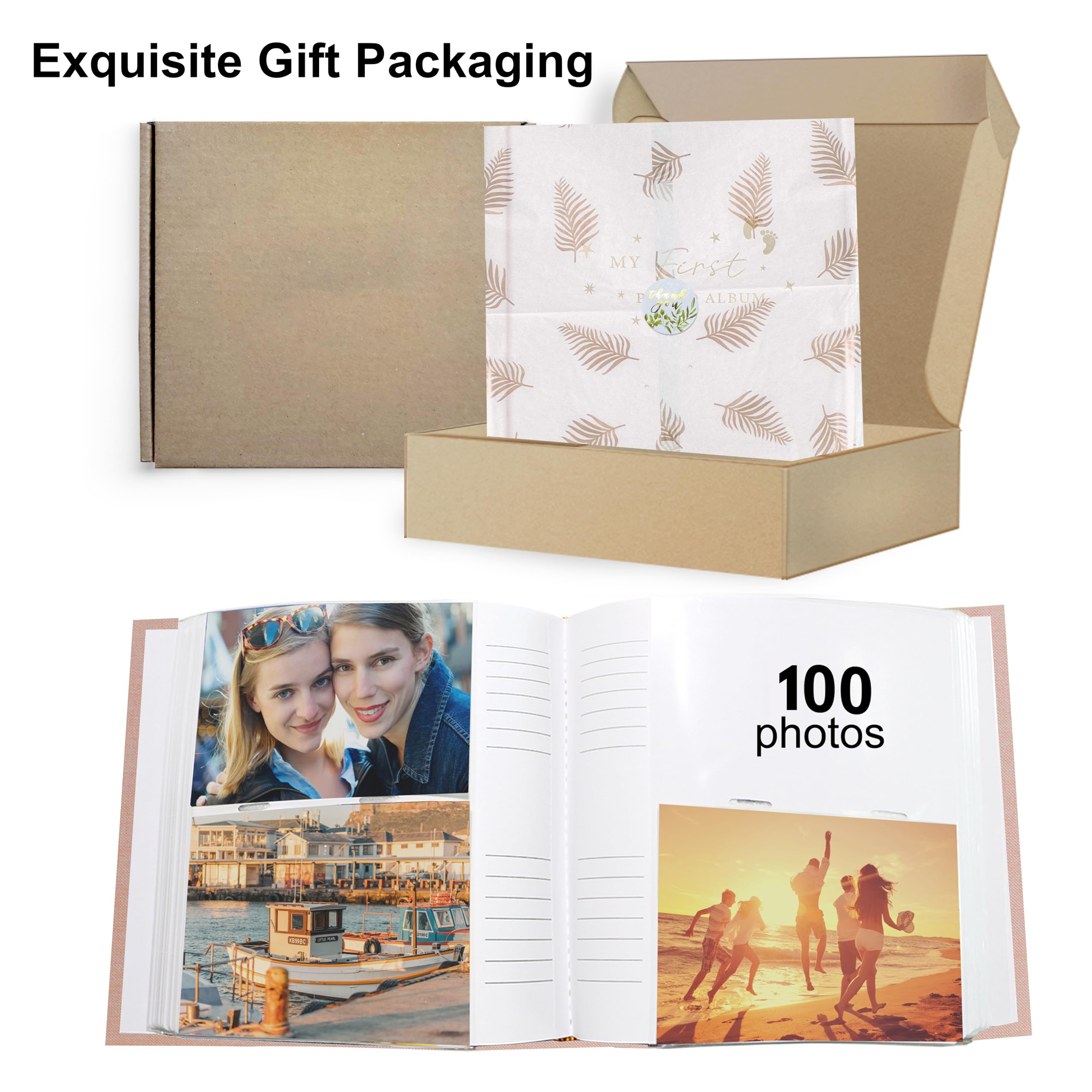 Holoary Baby Photo Album keeps memories safe with high-quality binding for long-term storage.