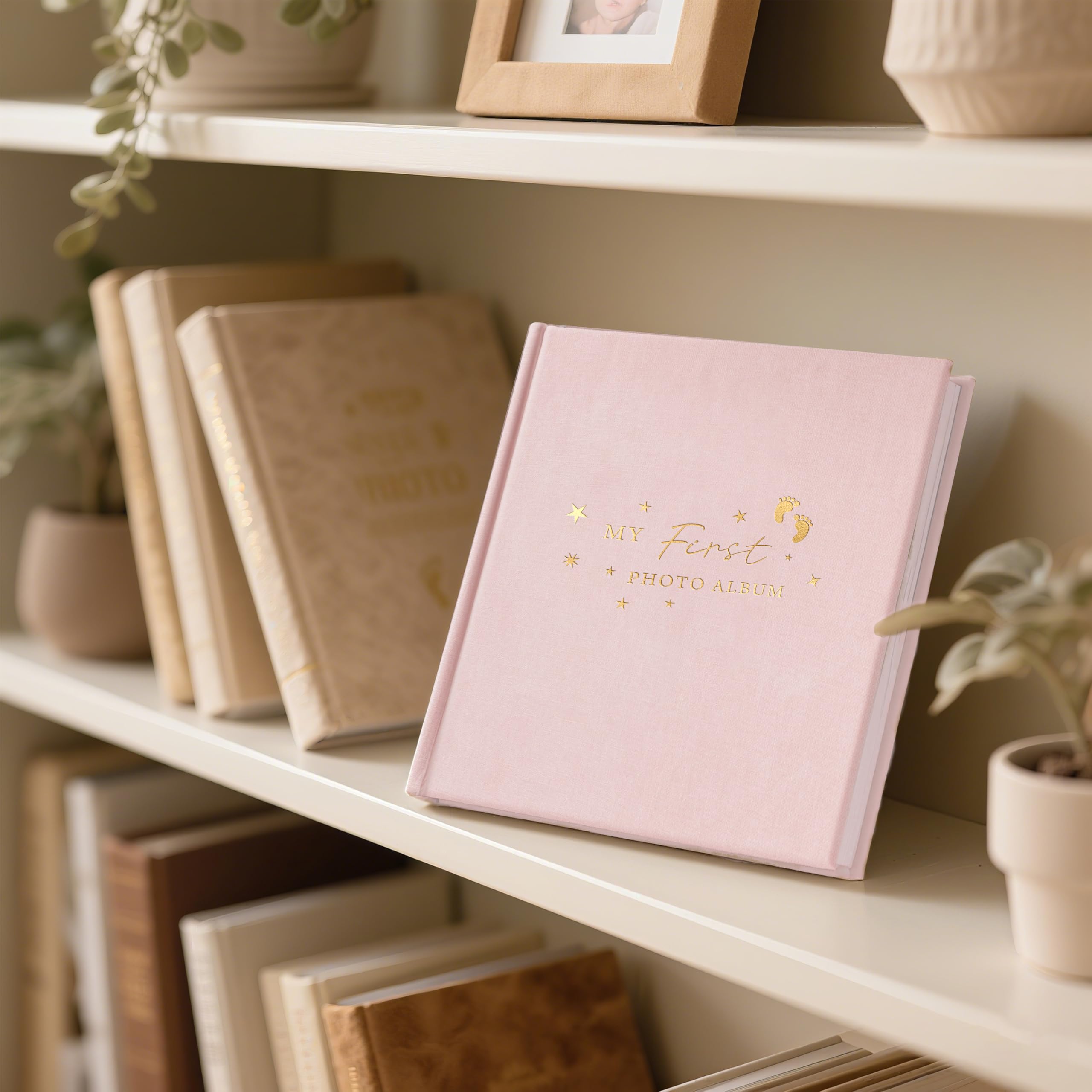 Holoary Baby Photo Album pink cover makes a charming baby gift for expecting parents.