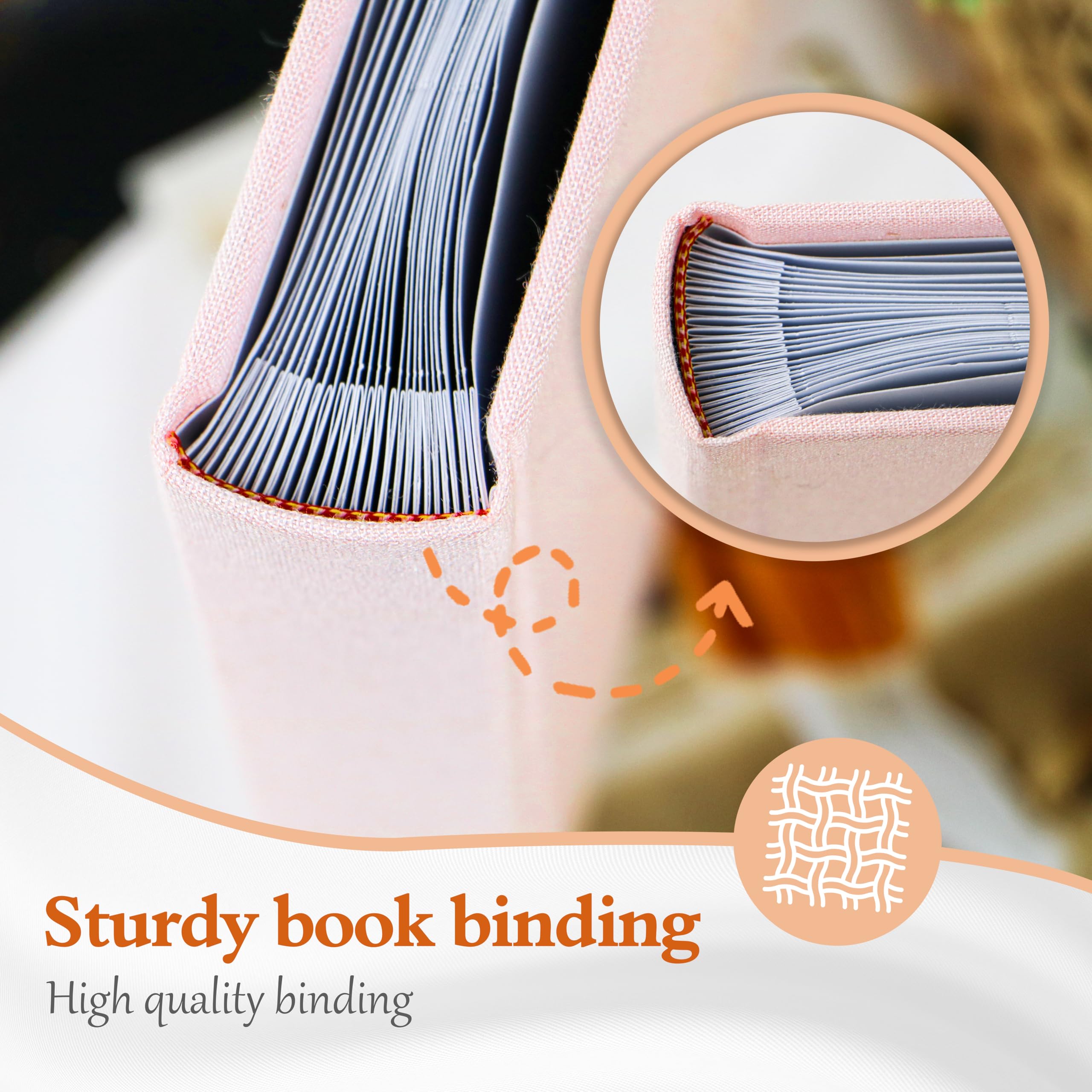 Holoary Baby Photo Album memo writing space lets you note memories beside each pocket.