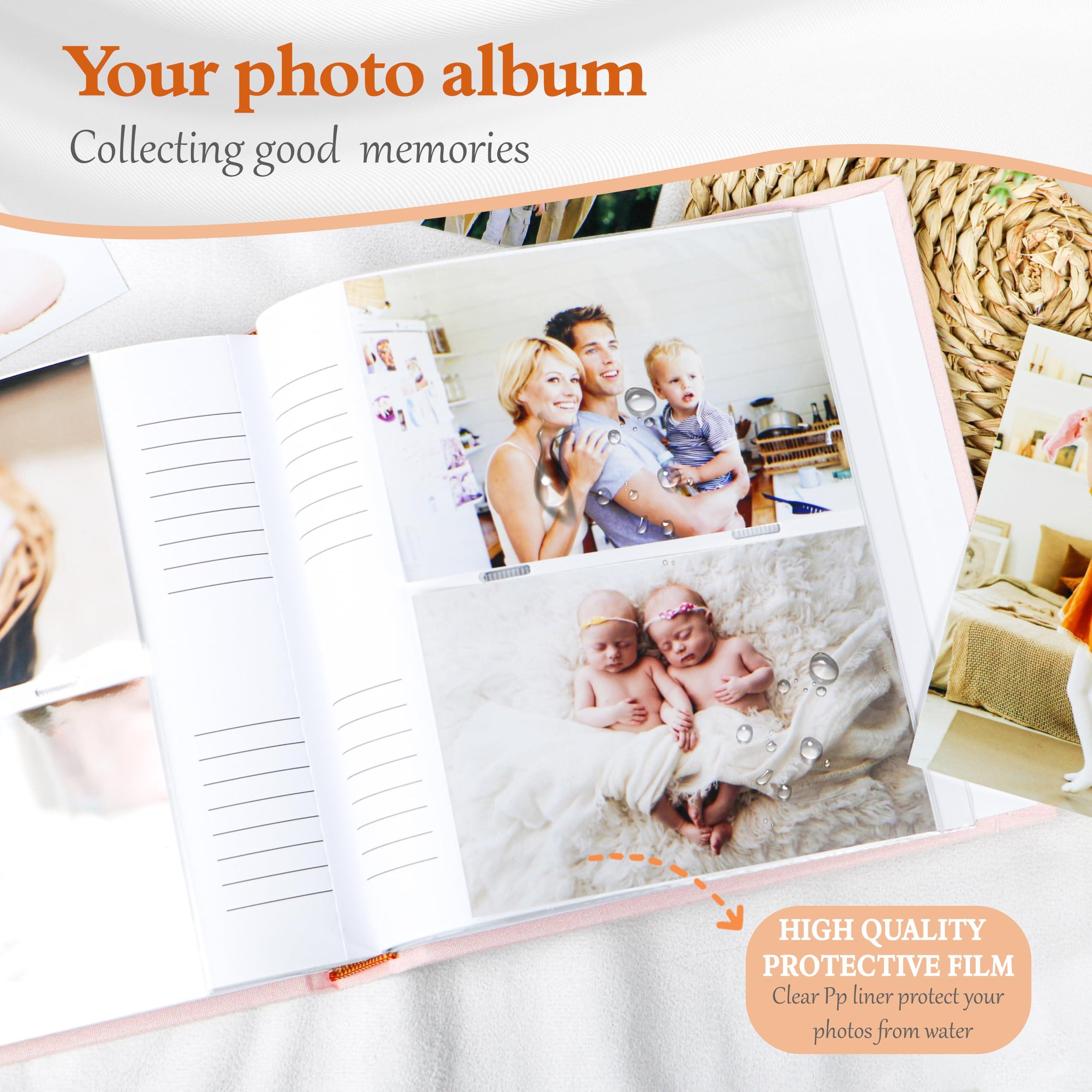 Holoary Baby Photo Album size 9.3 by 9.5 inches fits on shelves neatly.