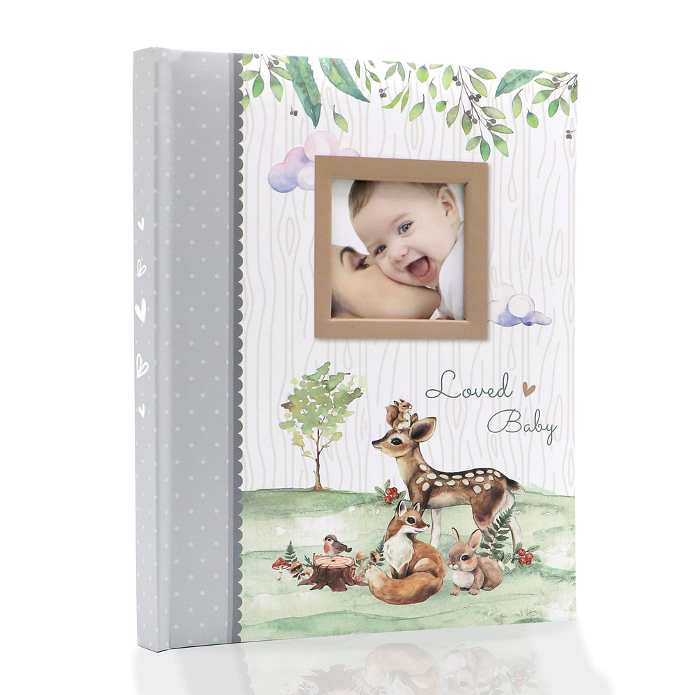 Holoary first five years memory book cover with woodland design for lasting keepsakes.