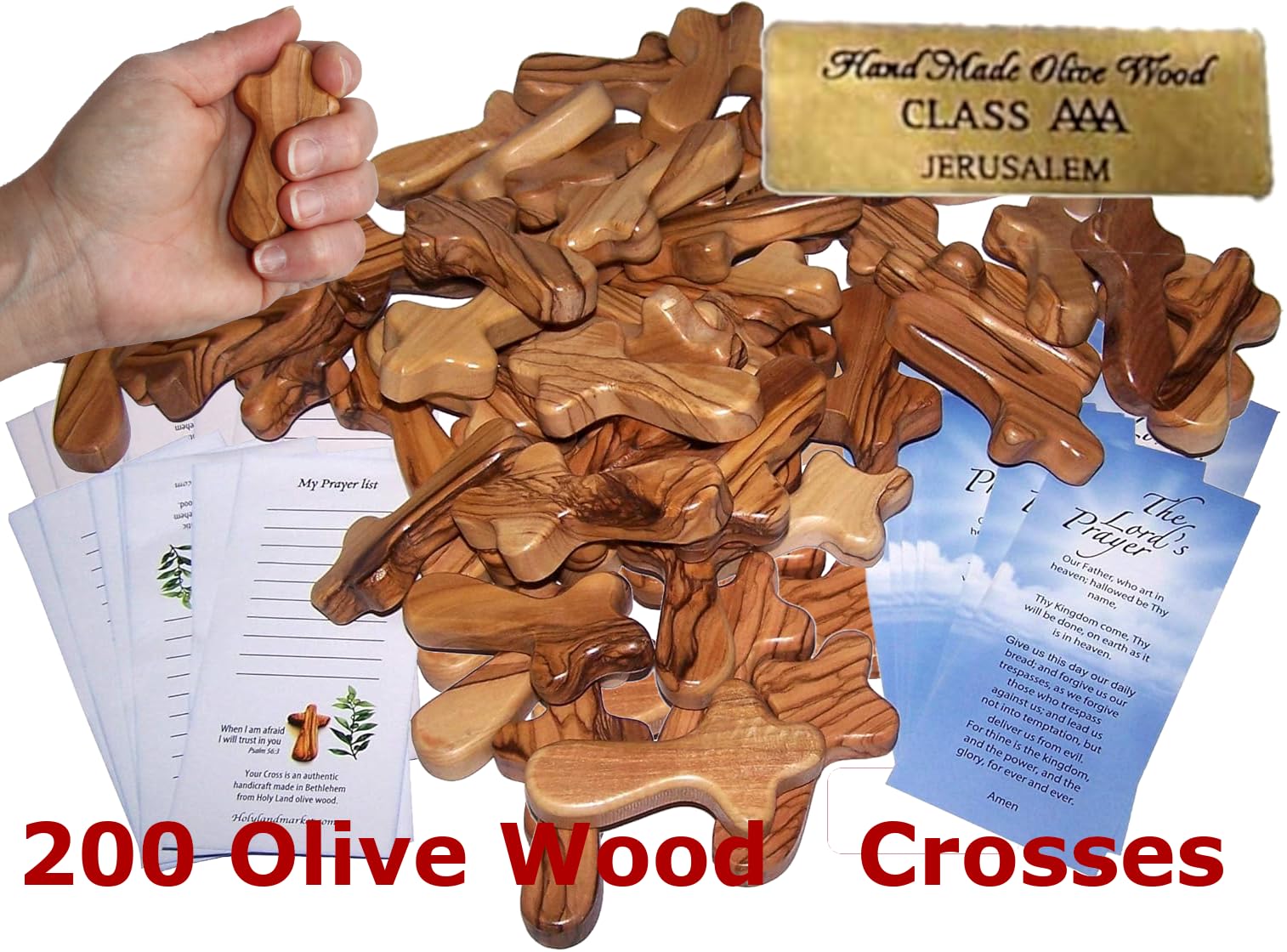 Holy Land Market baptism cross for guests and ceremony memory.