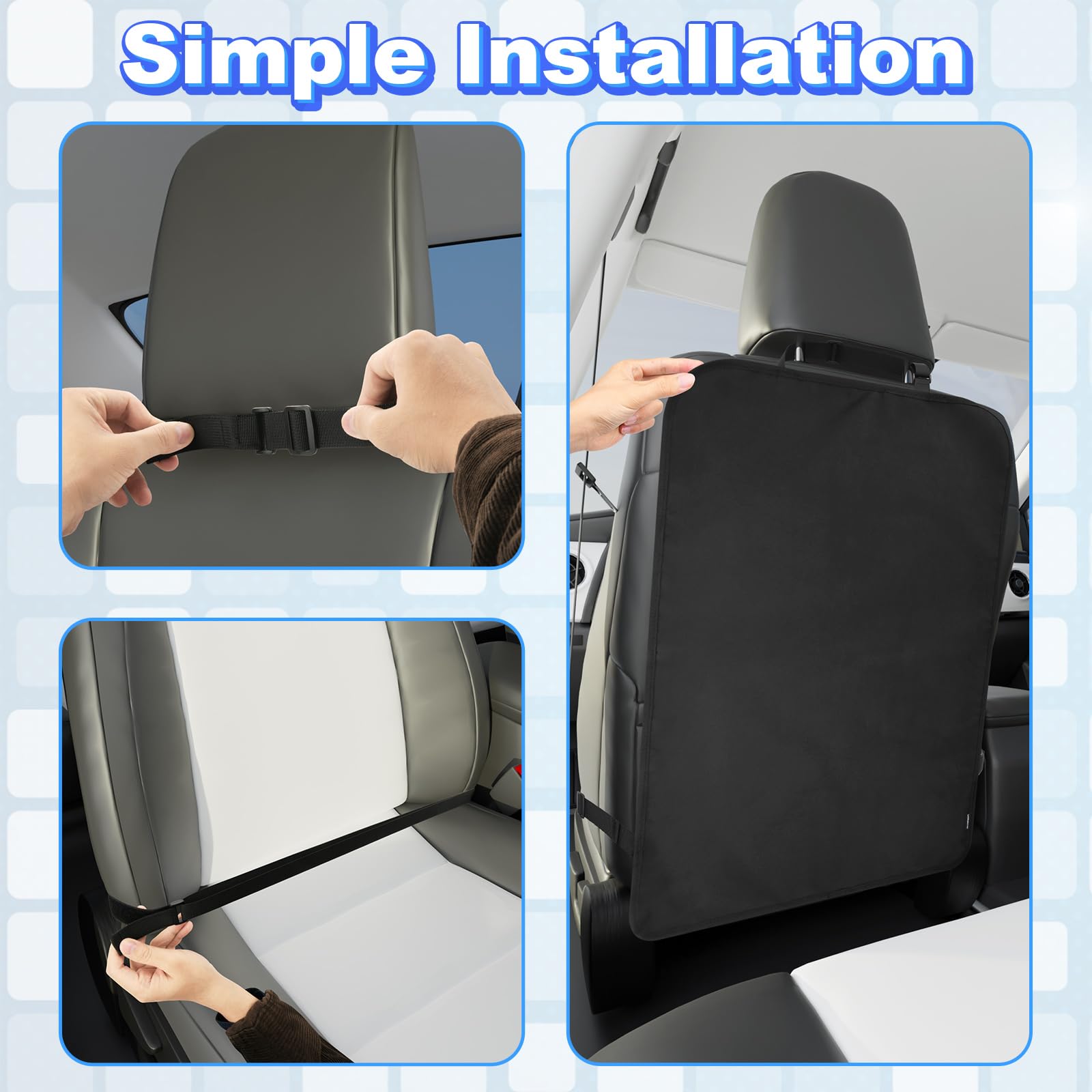 Homakover kick mats protect from dirt and spills on seats