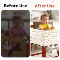 HOMBYS all around protection high chair cover secures handles and sides for safer dining