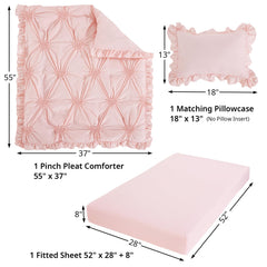 HOMBYS crib pillowcase pink adds elegant finish and easy care