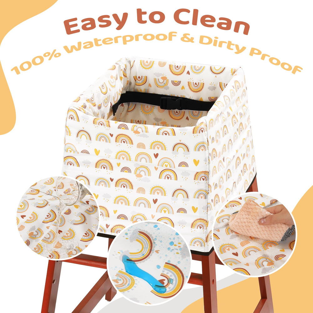 HOMBYS extra thick soft high chair cover closeup highlights plush comfort during meals