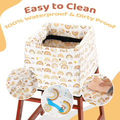 HOMBYS extra thick soft high chair cover closeup highlights plush comfort during meals