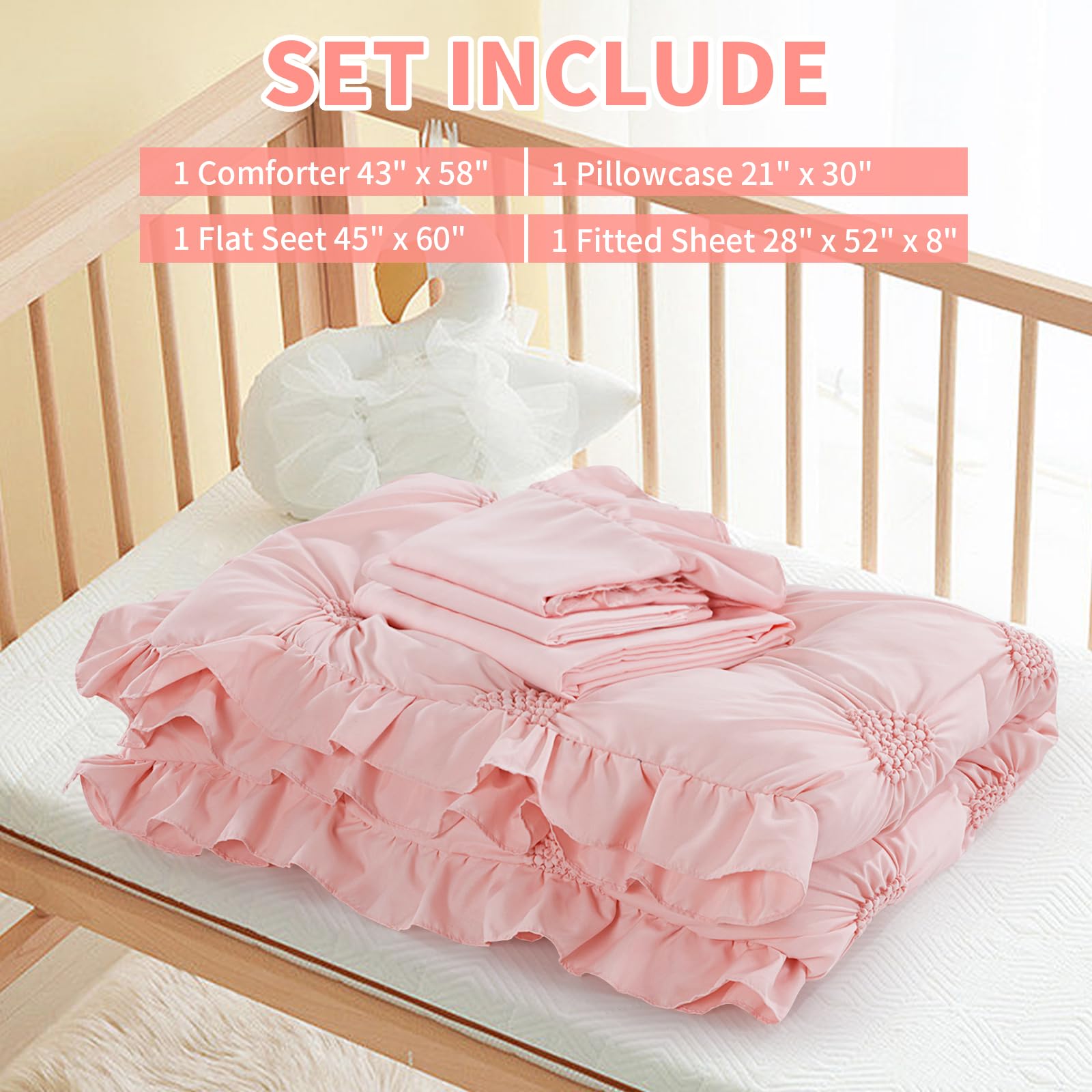 HOMBYS fitted sheet 28x52x8 fitted to toddler bed
