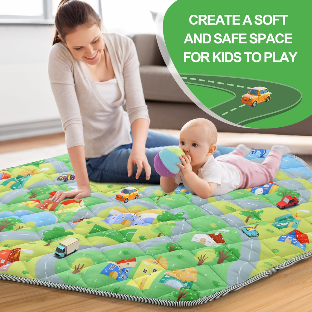 HOMBYS hexagon playpen mat machine washable for easy cleanup after messes.