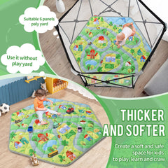 HOMBYS hexagon playpen mat non-slip bottom keeps baby safe during play.