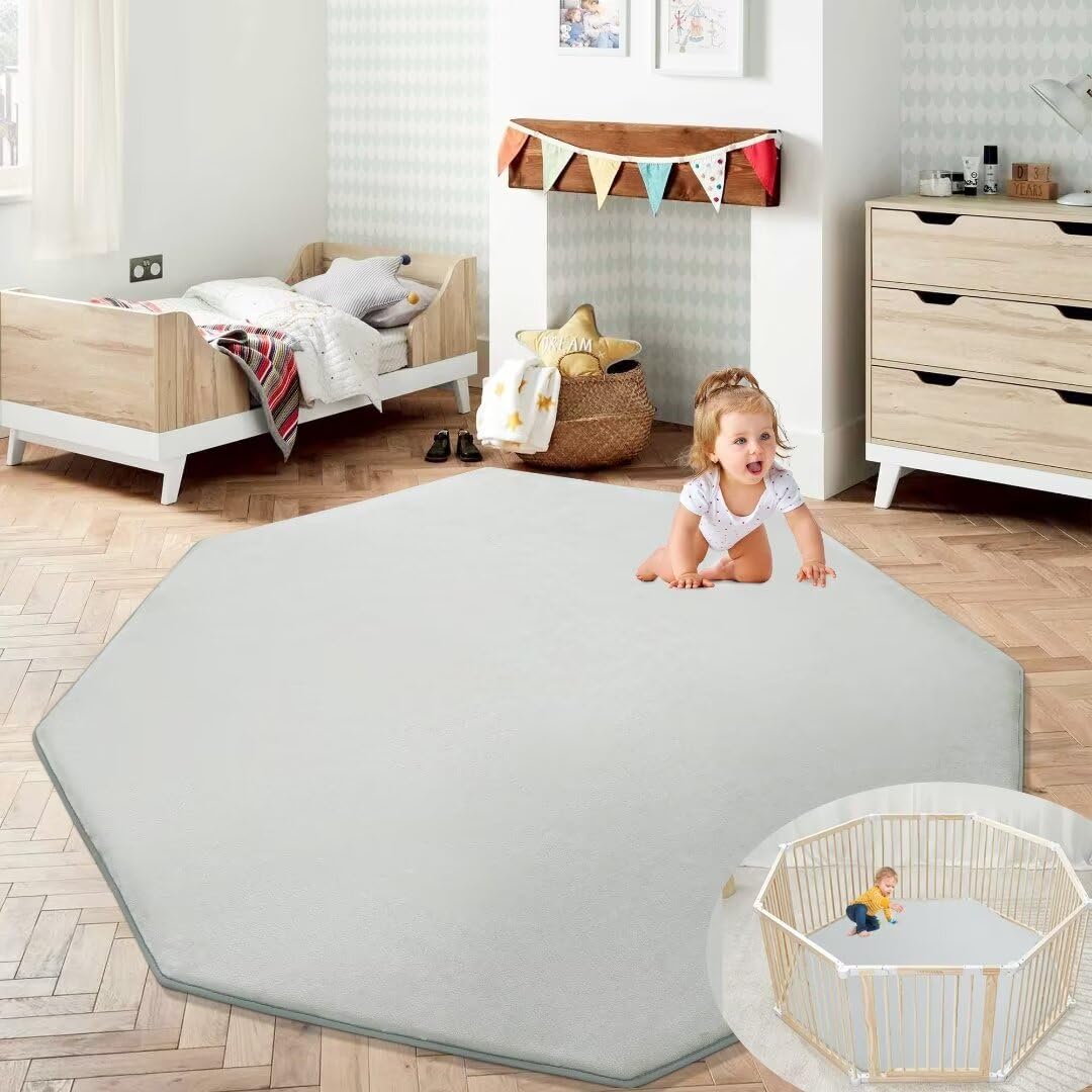 HOMBYS memory foam baby play mat folded for portable use.
