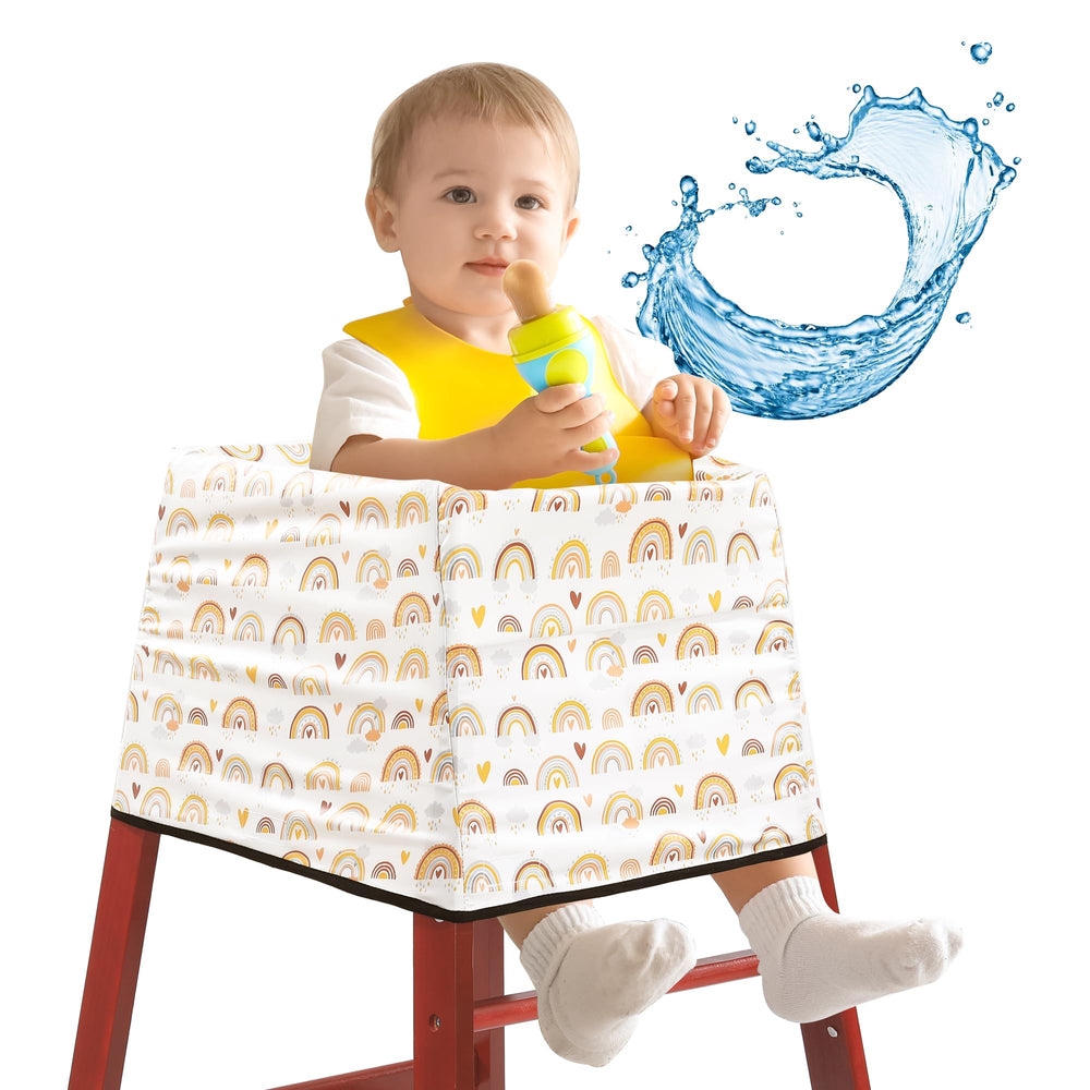 HOMBYS waterproof baby high chair cover full coverage protects chairs from spills when dining out