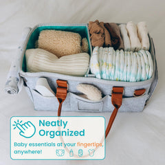 HOME FOR EACH diaper caddy compartments keep wipes and nappies neatly sorted