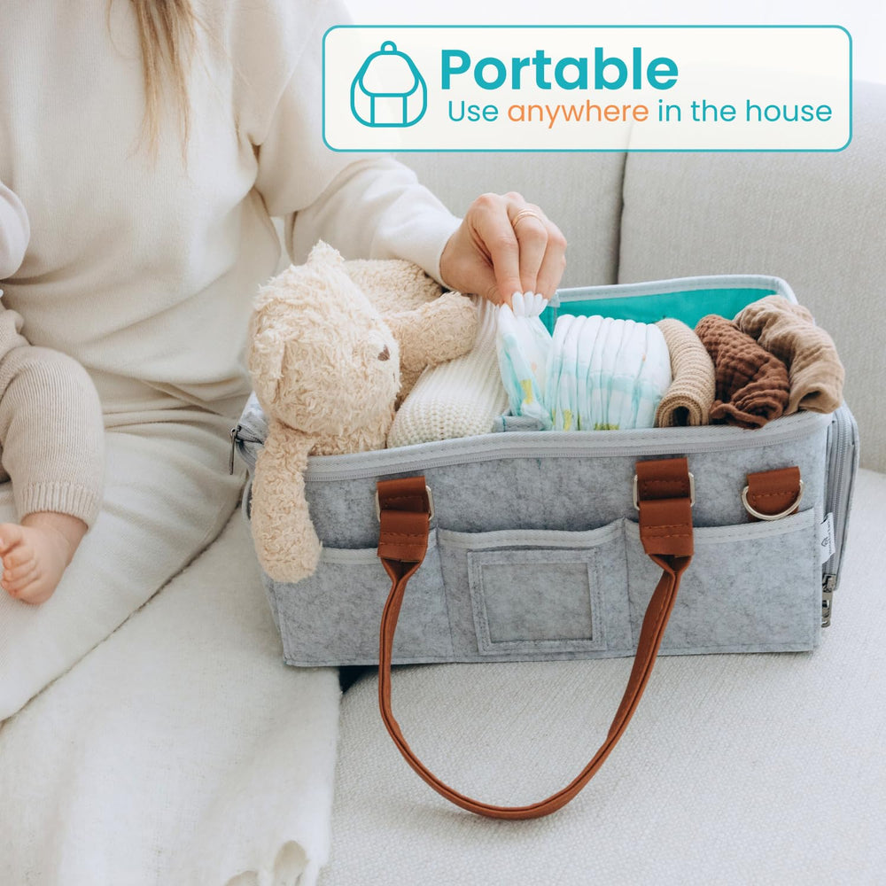 HOME FOR EACH diaper caddy durable patent design suits modern nurseries