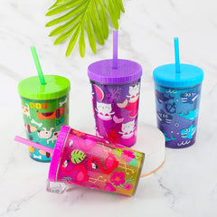 Home Tune 14oz kids tumbler pattern Dog Shark shows fade-resistant artwork.