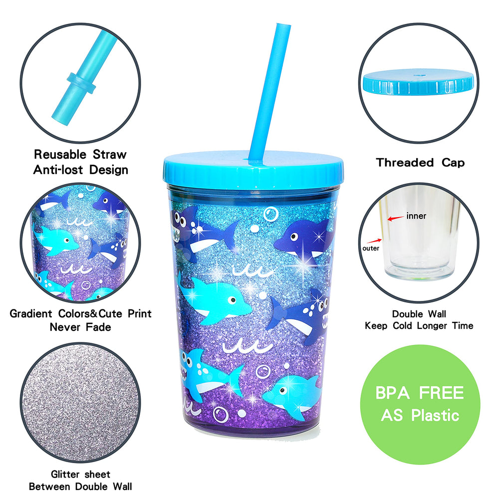 Home Tune 14oz kids tumbler straw lid close-up showing spill-proof cap for easy drinking.