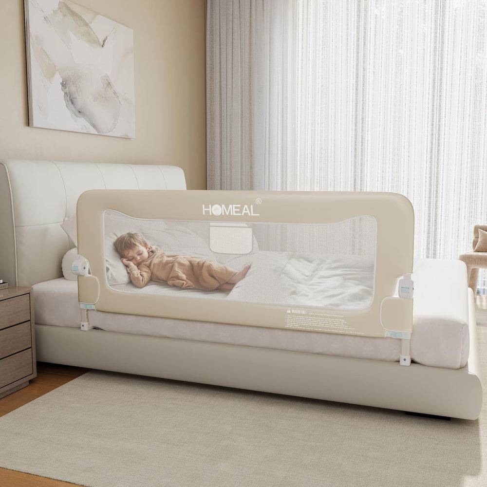 HOMEAL 59in foldable bed rail base for secure edge protection