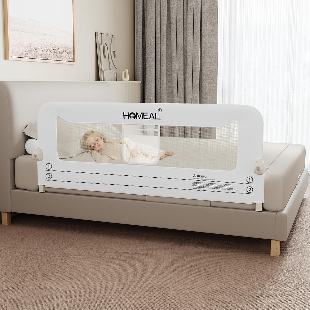 HOMEAL 59in foldable rails with U-shaped base for sturdy nighttime safety