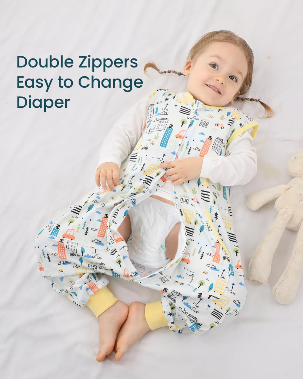 HOMEAL Sleep Sack leg-length adjustment button grows with toddlers