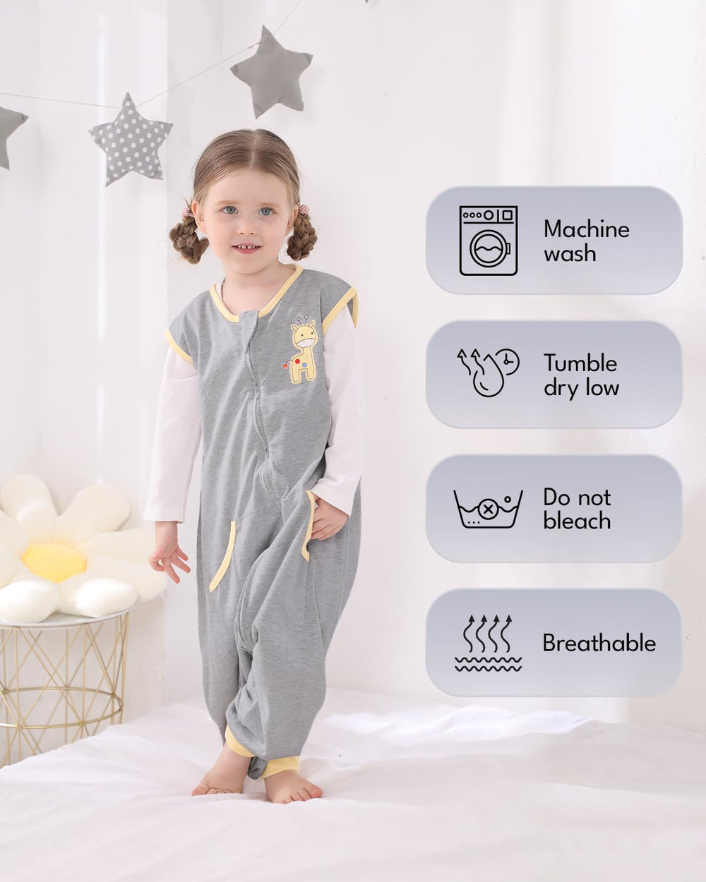 HOMEAL Sleep Sacks two way zipper design simplifies dressing and night changes