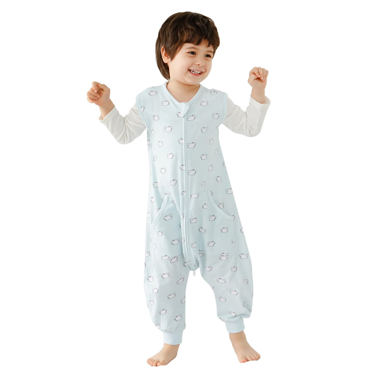 HOMEAL baby sleeping sack in summer fabric keeps toddlers warm and secure through the night.