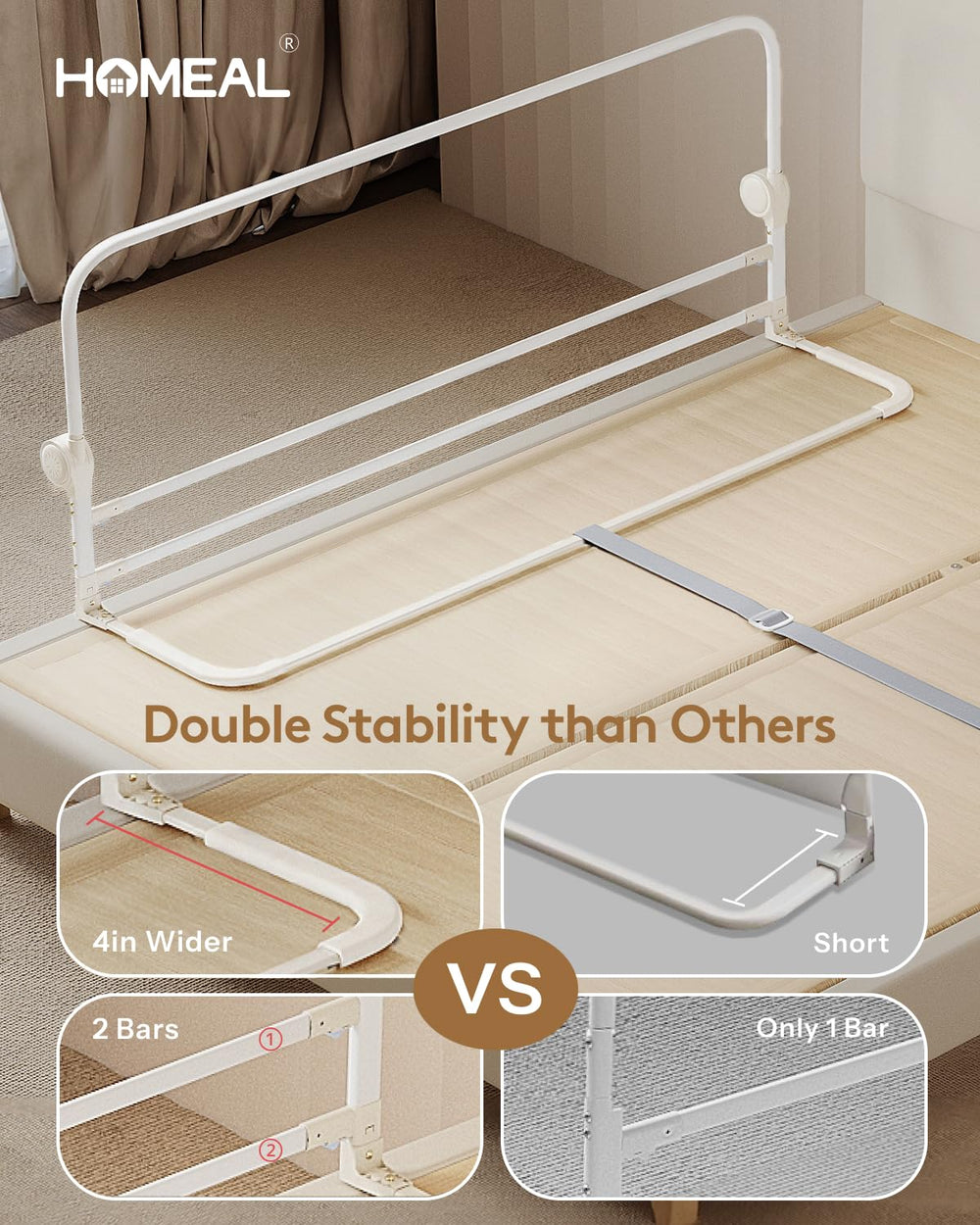 HOMEAL bed rail folds for easy access to the toddler bed
