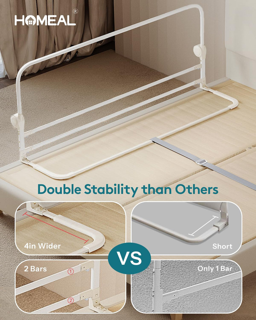 HOMEAL bed rail soft mesh cover keeps toddlers comfortable and breathable.