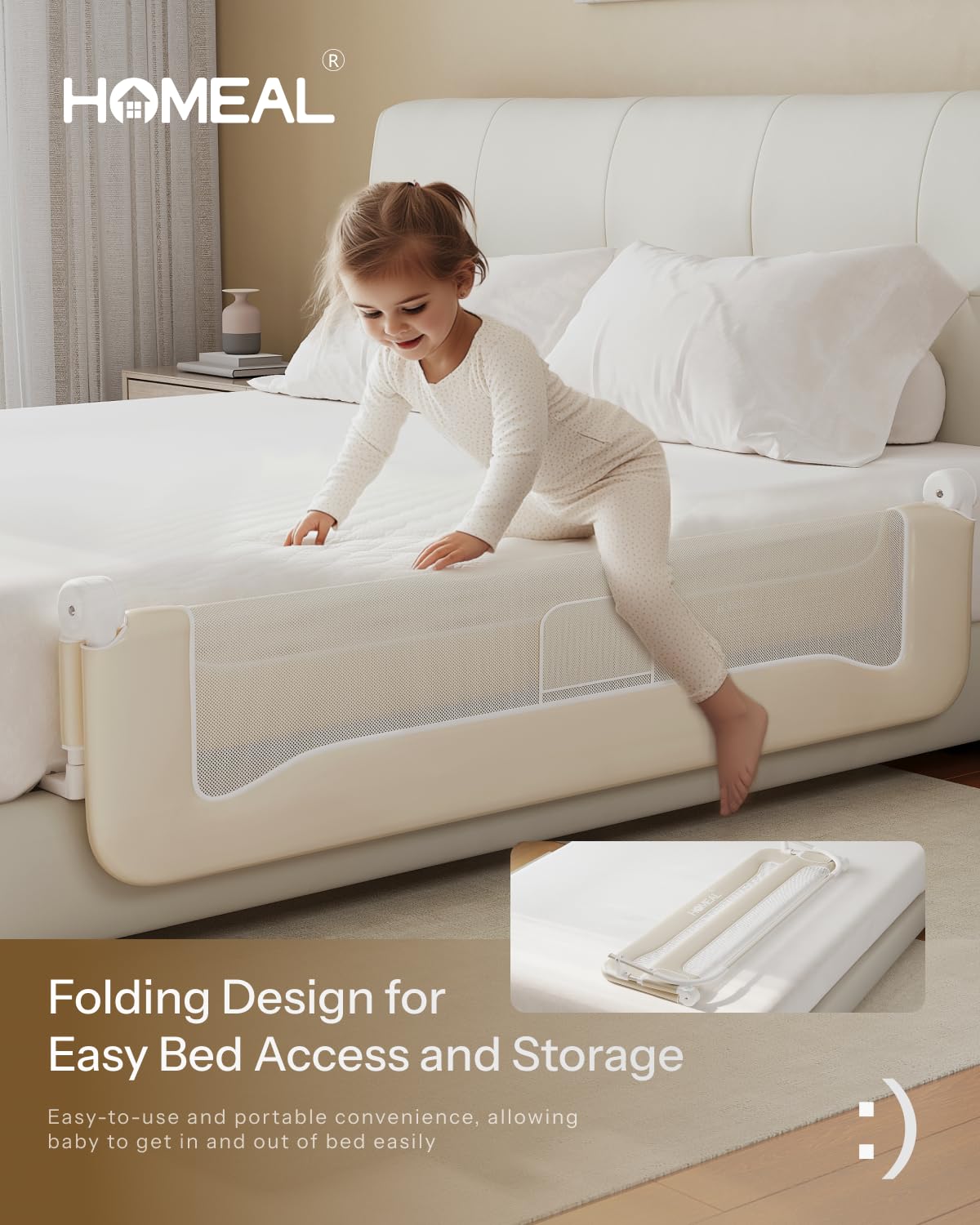 HOMEAL swing-down design enables easy toddler in and out
