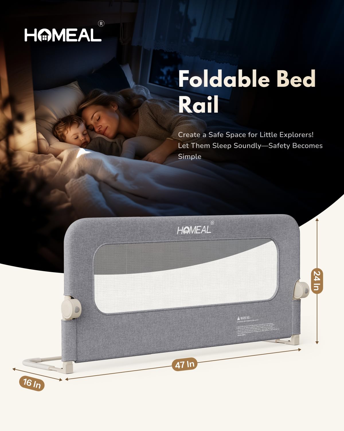HOMEAL thickened foam pad on bed rail cushions minor bumps