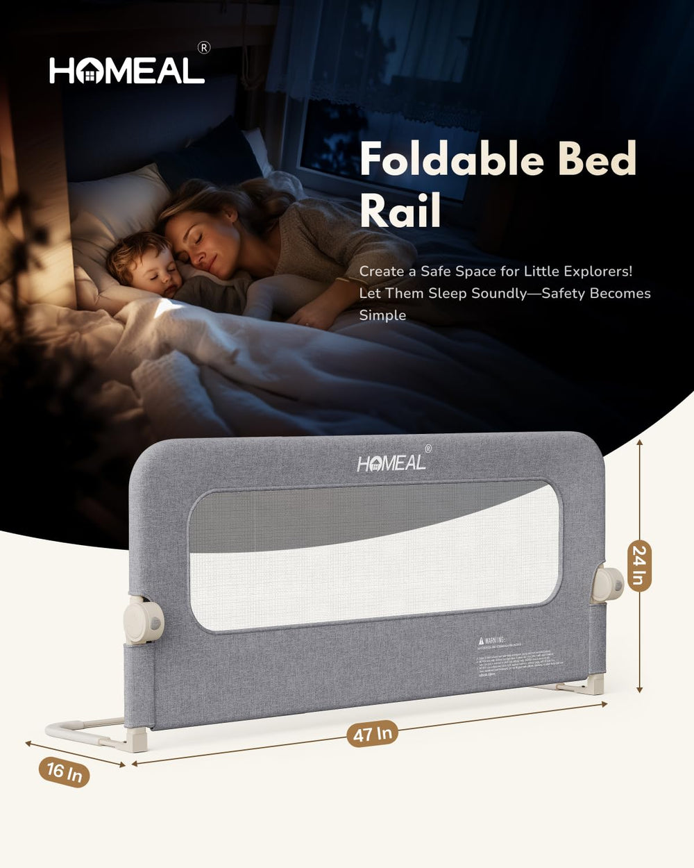 HOMEAL thickened foam pad on bed rail cushions minor bumps