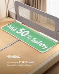 HOMEAL bed rail with reinforced 3-bar structure for added support